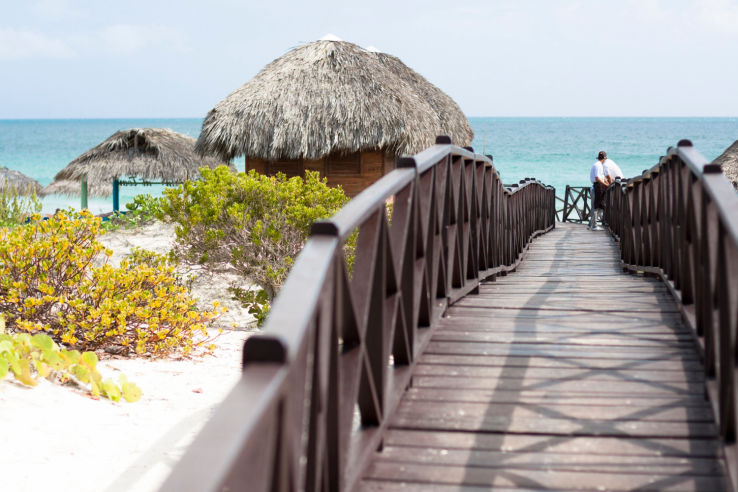 Zanzibar beach wooden bridge
